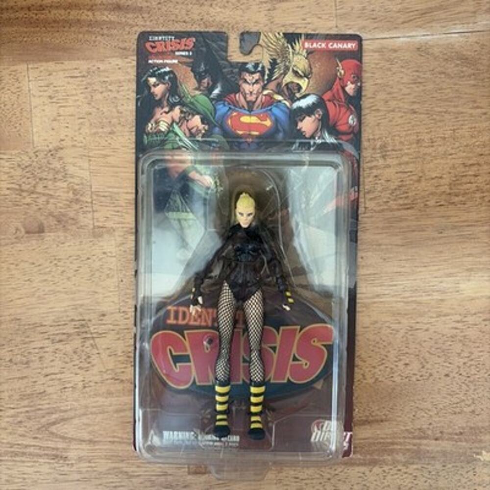Black Canary Action Figure DC Direct Identity Crisis Boxed Black Yellow